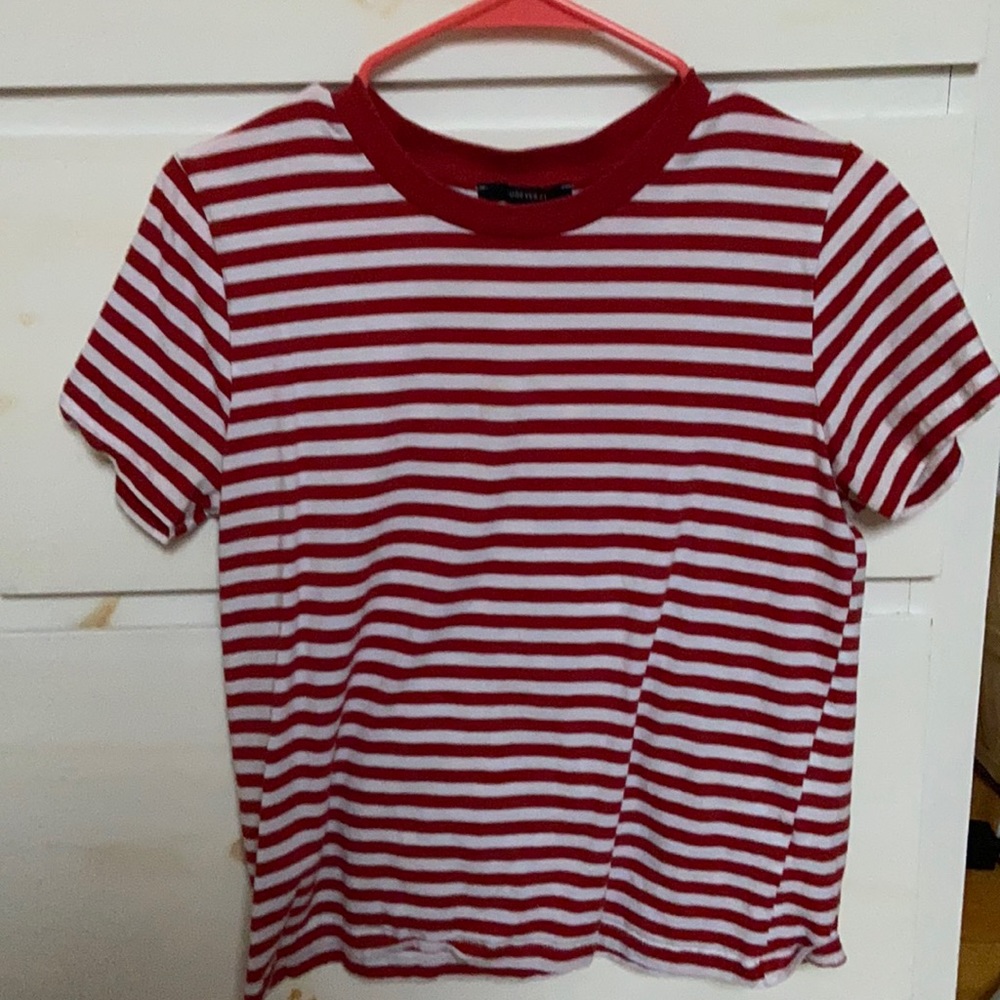 Red and white striped t-shirt